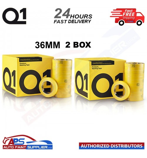2 X BOXES Q1 PREMIUM MASKING TAPE 1.5" Inch 36mm x 50mm 48 ROLL - FAST DELIVERY